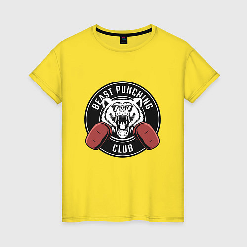 Женская футболка Клуб зверского удара / Желтый – фото 1