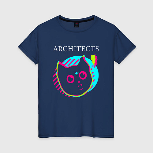 Женская футболка Architects rock star cat / Тёмно-синий – фото 1