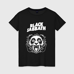 Футболка хлопковая женская Black Sabbath rock panda, цвет: черный