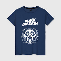 Футболка хлопковая женская Black Sabbath rock panda, цвет: тёмно-синий