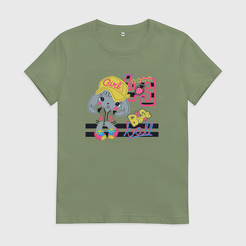 Женская футболка Base ball / Авокадо – фото 1