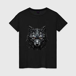 Женская футболка Графитовый волк