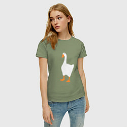 Футболка хлопковая женская Untitled goose game honk, цвет: авокадо — фото 2