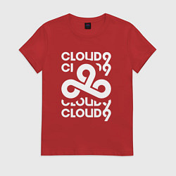 Футболка хлопковая женская Cloud9 - in logo, цвет: красный