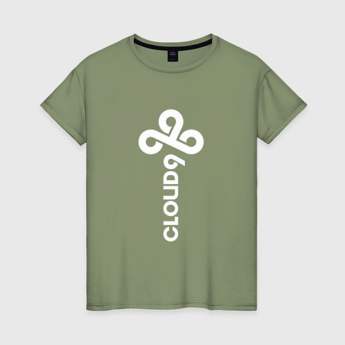 Женская футболка Cloud9 - vertical logo / Авокадо – фото 1