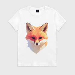 Футболка хлопковая женская Foxs head, цвет: белый