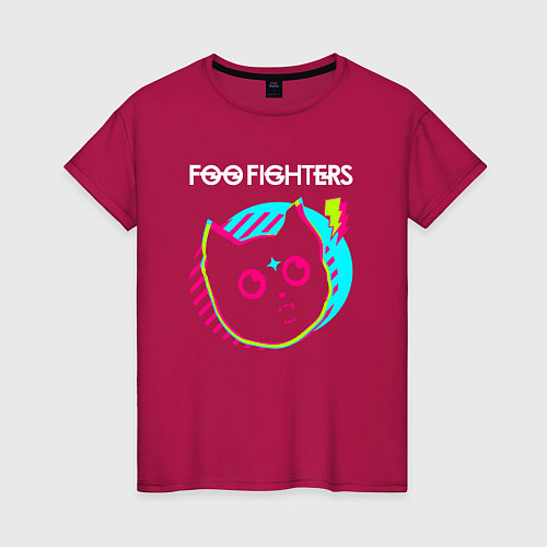 Женская футболка Foo Fighters rock star cat / Маджента – фото 1