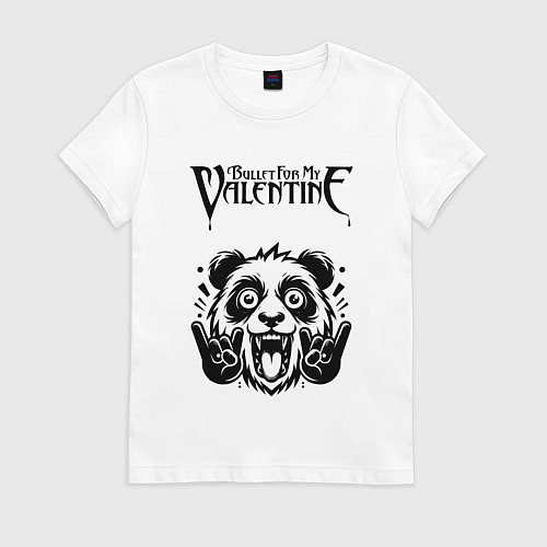 Женская футболка Bullet For My Valentine - rock panda / Белый – фото 1