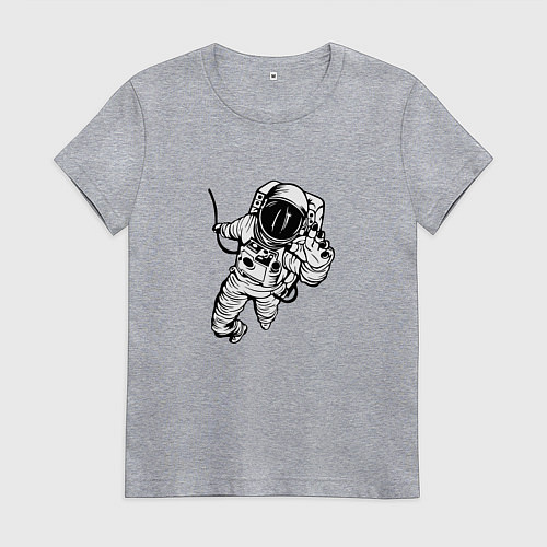 Женская футболка Alone astronaut / Меланж – фото 1