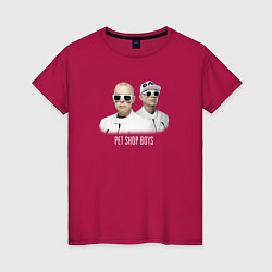 Футболка хлопковая женская Pet Shop Boys - A Band, цвет: маджента