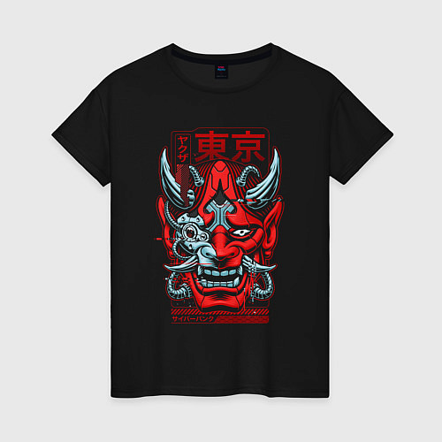 Женская футболка Cyberpunk 2077 samurai colored / Черный – фото 1