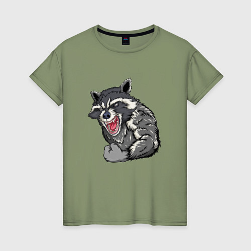 Женская футболка Raccoon / Авокадо – фото 1