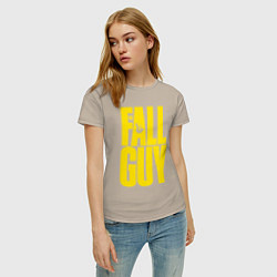 Футболка хлопковая женская The fall guy logo, цвет: миндальный — фото 2