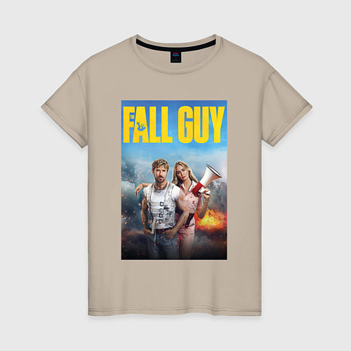 Женская футболка Ryan Gosling and Emily Blunt the fall guy / Миндальный – фото 1