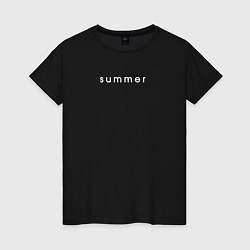 Футболка хлопковая женская Summer минимализм, цвет: черный