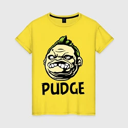 Футболка хлопковая женская Pudge Face, цвет: желтый