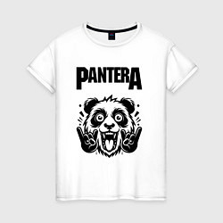 Футболка хлопковая женская Pantera - rock panda, цвет: белый