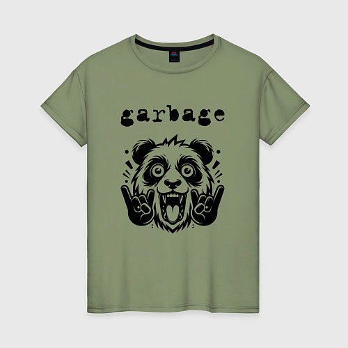 Женская футболка Garbage - rock panda / Авокадо – фото 1