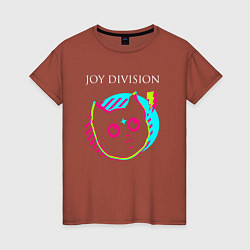 Женская футболка Joy Division rock star cat