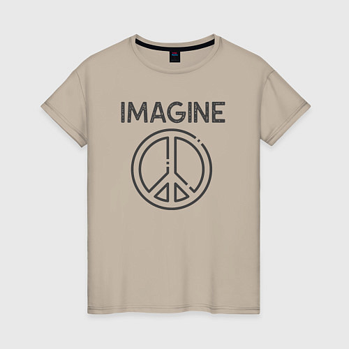 Женская футболка Peace imagine / Миндальный – фото 1