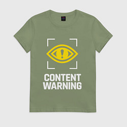 Женская футболка Content Warning logo