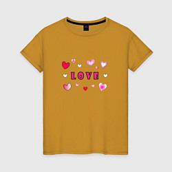 Женская футболка Любовь и сердечки