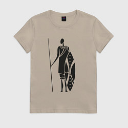 Женская футболка Африканец