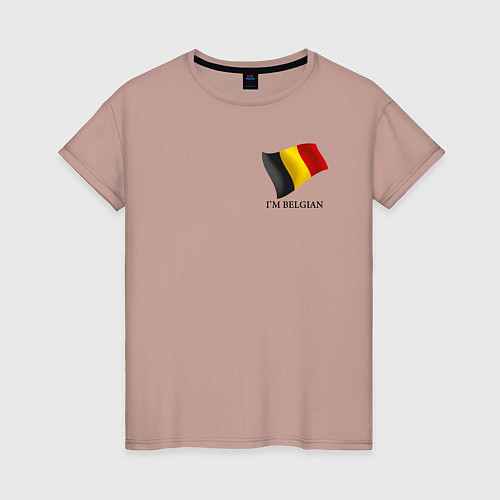 Женская футболка Im Belgian - motto / Пыльно-розовый – фото 1