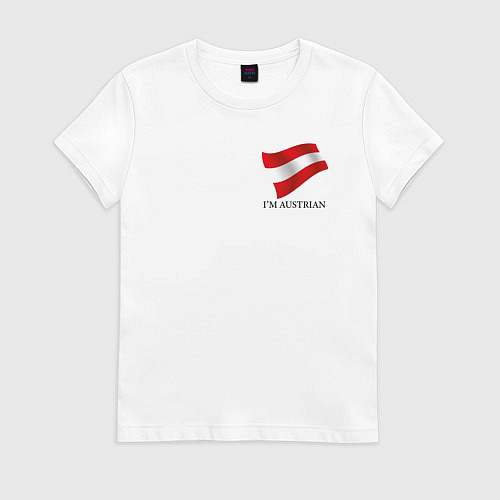 Женская футболка Im Austrian - motto / Белый – фото 1