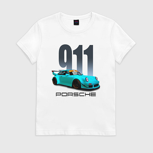 Женская футболка Cпортивный автомобиль Porsche / Белый – фото 1