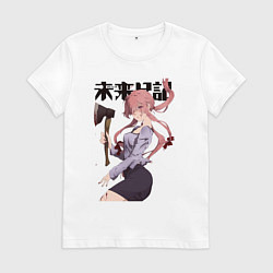 Футболка хлопковая женская Дневник будущего Юно, цвет: белый