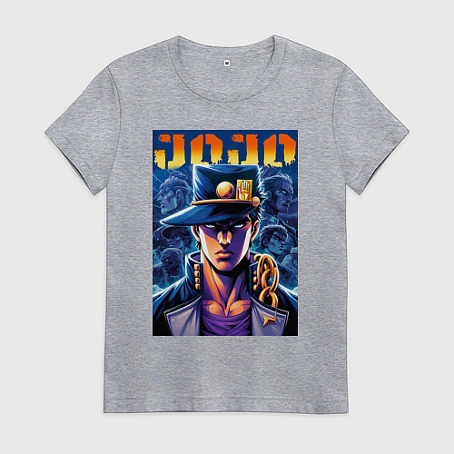 Женская футболка Jojo - Jotaro Kujo ai art / Меланж – фото 1