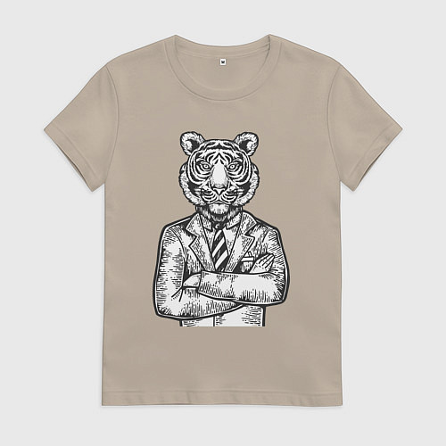 Женская футболка Tiger boss / Миндальный – фото 1