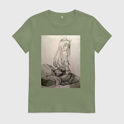 Женская футболка Мудрая волчица Холо