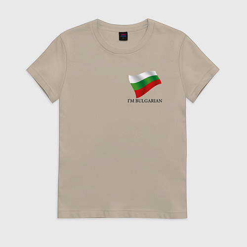 Женская футболка Im Bulgarian - motto / Миндальный – фото 1