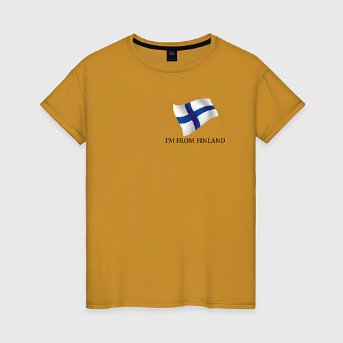 Женская футболка Im from Finland - motto / Горчичный – фото 1