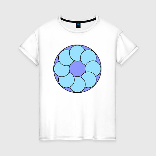 Женская футболка Круги пересеченные в круге / Белый – фото 1
