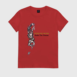 Футболка хлопковая женская Depeche Mode - Shake the disease single, цвет: красный