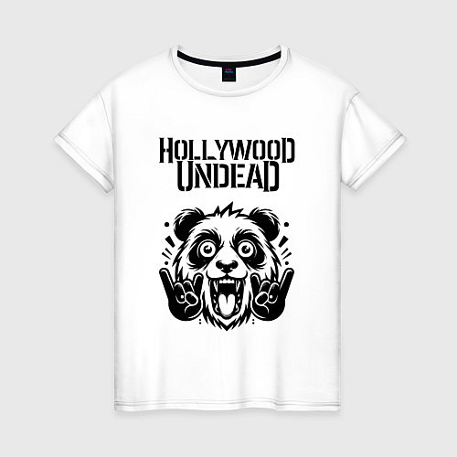Женская футболка Hollywood Undead - rock panda / Белый – фото 1