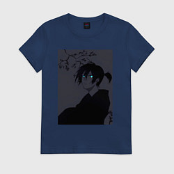 Футболка хлопковая женская Бездомный бог Ято, цвет: тёмно-синий