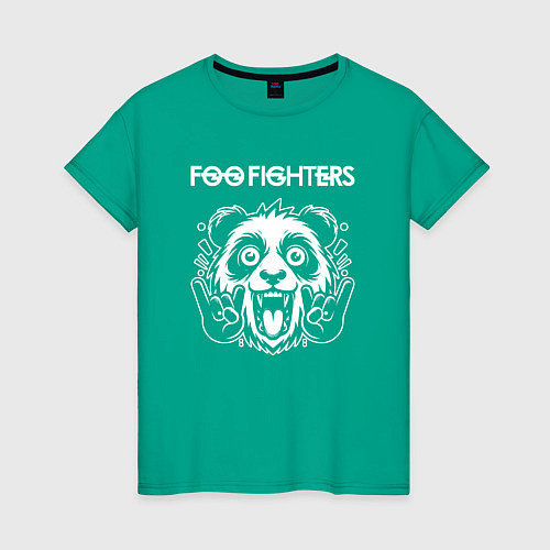 Женская футболка Foo Fighters rock panda / Зеленый – фото 1