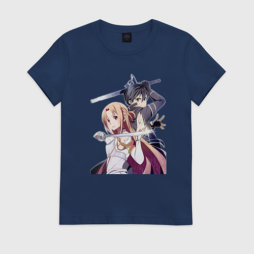 Женская футболка Мастера Меча Онлайн Кадзуто Киригая / Тёмно-синий – фото 1