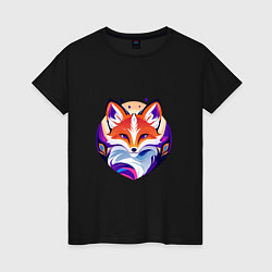Женская футболка Яркий портрет лисы