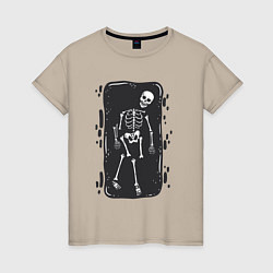 Женская футболка Скелет в могиле