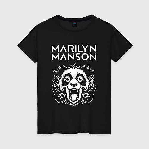 Женская футболка Marilyn Manson rock panda / Черный – фото 1