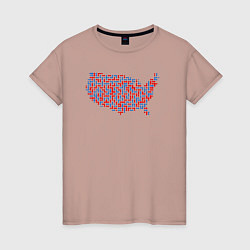 Женская футболка Карта США