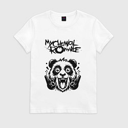 Футболка хлопковая женская My Chemical Romance - rock panda, цвет: белый