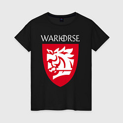 Футболка хлопковая женская Warhorse logo, цвет: черный