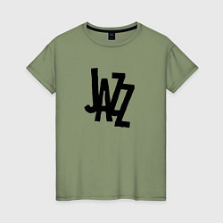 Женская футболка Jazz retro in black