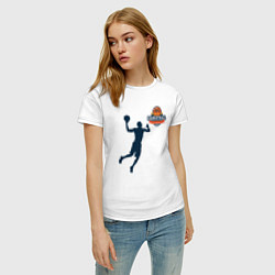 Футболка хлопковая женская Игрок в баскетбол basketball, цвет: белый — фото 2